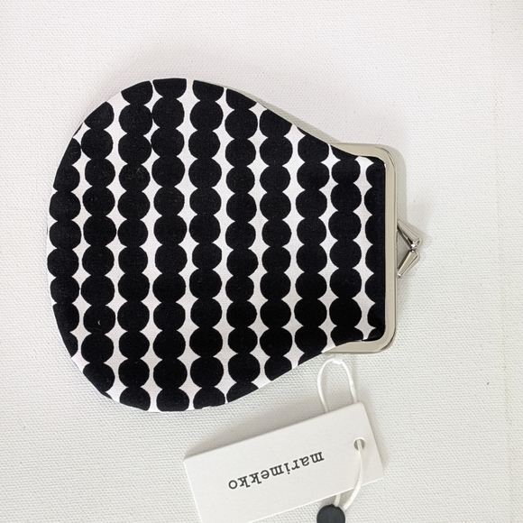 Marimekko New Small Räsymatto Coin Purse Wallet, Black And White, Scandinavian - Picture 6 of 9